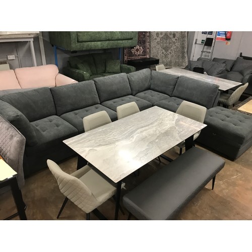 1441 - A Tisdale six piece dark grey sectional sofa, original RRP £1430