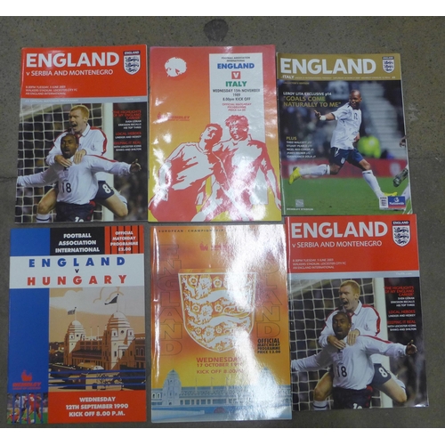 1183 - 132 England Home Internationals programmes, 1960 onwards including over 80 full internationals plus ... 