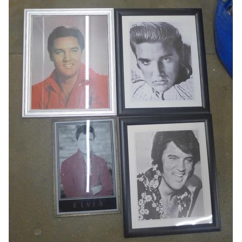 1186 - Elvis Presley framed photographs and canvas prints, mirrors and a collectors box set **PLEASE NOTE T... 