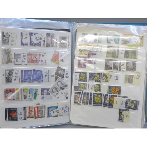 659 - Stamps; an old dealer's counter book of Austria mint and used stamps
