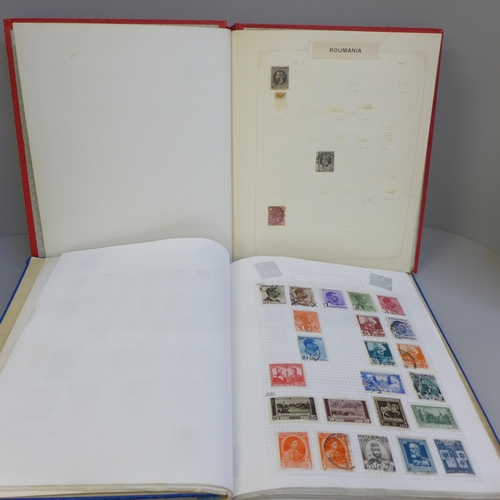 674 - Stamps; a collection of Romanian stamps, earlies onwards in two albums