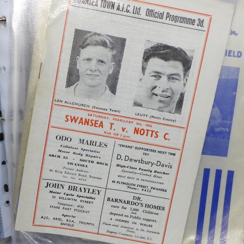 678 - Football memorabilia; a file of twenty-four programmes from the 1950s including 1959 FA Cup Final (L... 