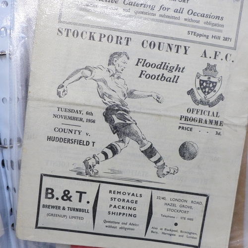 678 - Football memorabilia; a file of twenty-four programmes from the 1950s including 1959 FA Cup Final (L... 