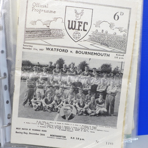 678 - Football memorabilia; a file of twenty-four programmes from the 1950s including 1959 FA Cup Final (L... 