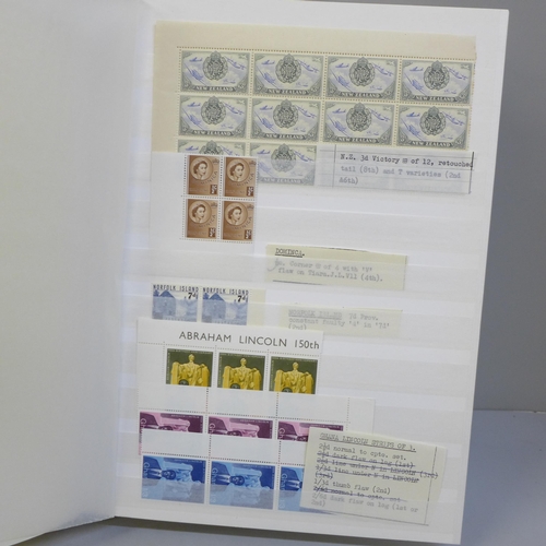 695 - Stamps; commonwealth stock book with a range of mainly Queen Elizabeth II (a couple of George VI New... 