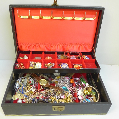 700 - A jewellery box and costume jewellery