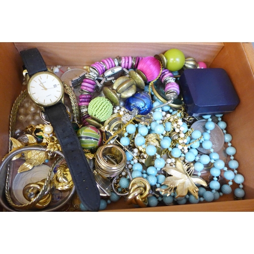 715 - Two boxes of costume jewellery