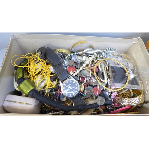 715 - Two boxes of costume jewellery