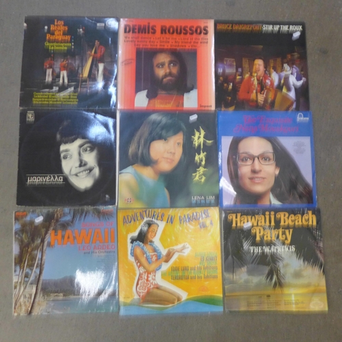 723 - Vinyl LPs; 37 world music LPs including David Fanshawe African Sanctus, Sound D'Afrique II, Negro Sp... 