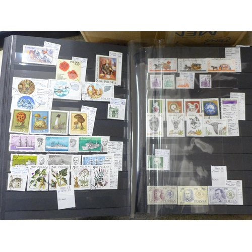 724 - Stamps; a box of stamps, covers, etc., loose and in album