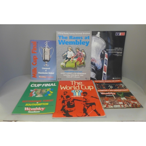 745 - Forty-seven assorted football programmes, Semi-Finals and Finals, FA Cup, League Cup, Charity Shield... 