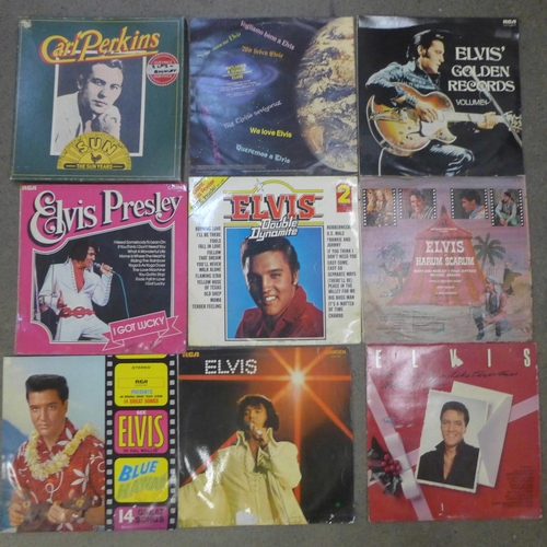 747 - Elvis Presley LP records and 50s/60s and 70s 7