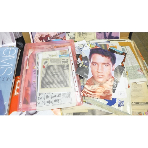 781 - Two artist's portfolios with Elvis Presley calendars and scraps