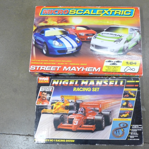 797 - Two model motor racing games, Tyco Nigel Mansell and Micro Scalextric Street Mayhem