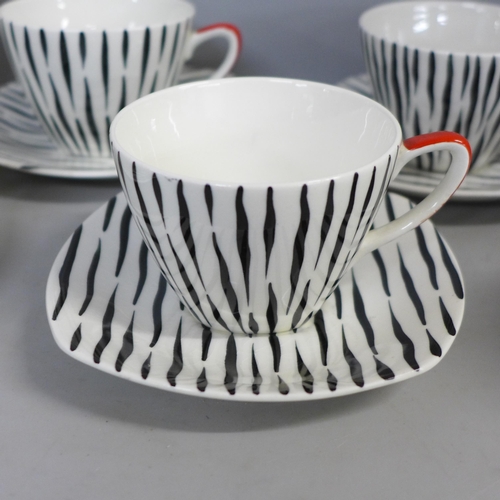 800 - A Midwinter Zambesi pattern six setting coffee set with coffee pot, sugar bowl, milk jug **PLEASE NO... 