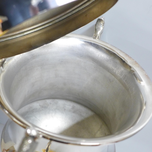 814 - A large silver plated trophy, with Nottingham Angling inscription