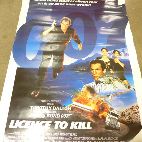 820 - James Bond film posters, lobby cards for Goldeneye, Licence To Kill, etc. (5)