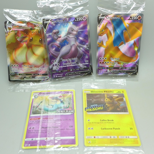 849 - Five rare sealed Pokemon cards