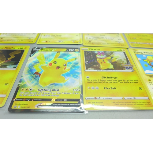 852 - Ten rare Pikachu modern and vintage Pokemon cards