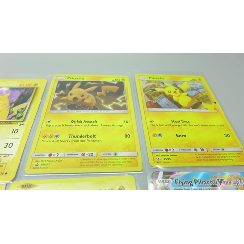 852 - Ten rare Pikachu modern and vintage Pokemon cards