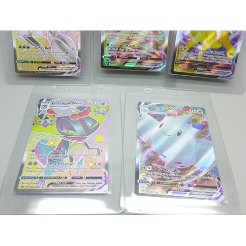 854 - Five rare V-Max Pokemon cards