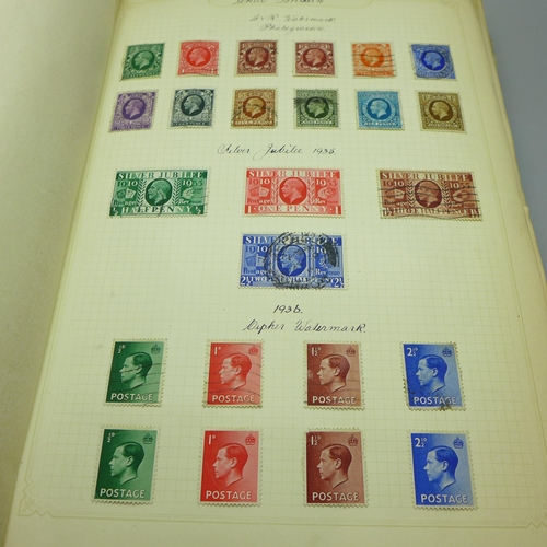 860 - Stamps; an album of GB postage stamps, including Penny Black, a Two Pence Blue, Penny Reds, (identif... 