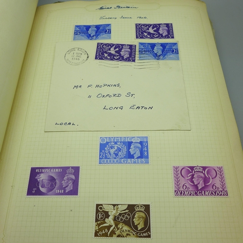 860 - Stamps; an album of GB postage stamps, including Penny Black, a Two Pence Blue, Penny Reds, (identif... 