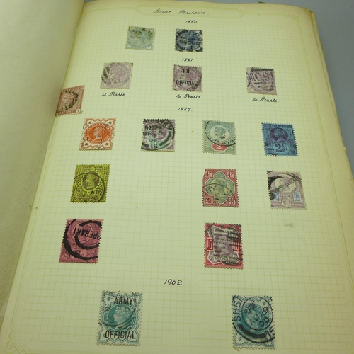 860 - Stamps; an album of GB postage stamps, including Penny Black, a Two Pence Blue, Penny Reds, (identif... 