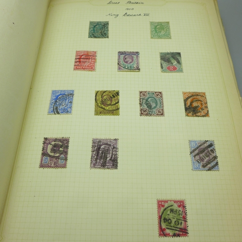 860 - Stamps; an album of GB postage stamps, including Penny Black, a Two Pence Blue, Penny Reds, (identif... 