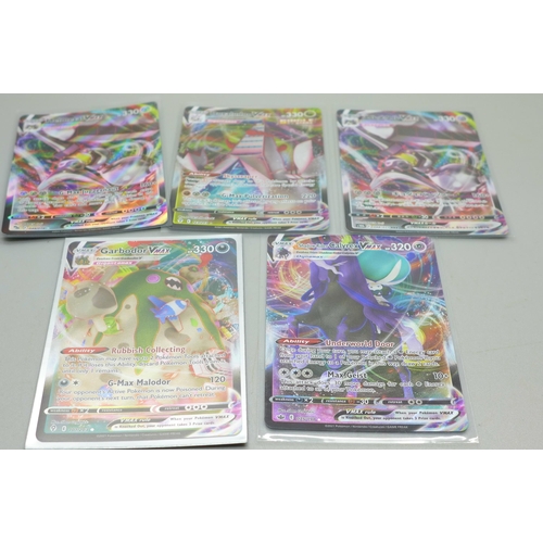 868 - Five holographic Pokemon V-Max cards