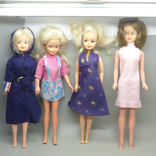 875 - Seven dolls; Mary Quant Daisy doll, three New Face 1986 Sindy dolls, original first Tressy and two o... 