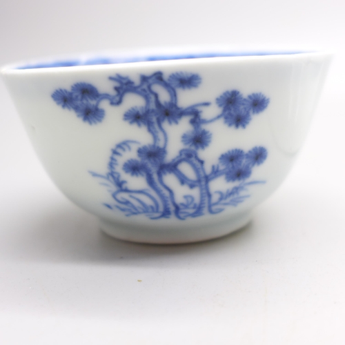 896 - The Nanking Cargo shipwreck tea bowl and saucer, 1752, with Christies label to the saucer, (small 'n... 