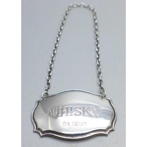 898 - A silver whisky label