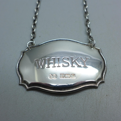 898 - A silver whisky label