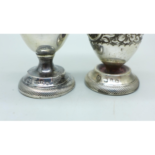 906 - Two Victorian silver pepper castors, Birmingham 1898