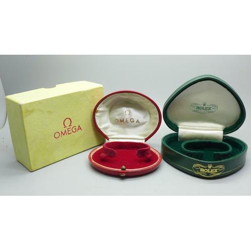 918 - Two lady's wristwatch boxes, Rolex and Omega