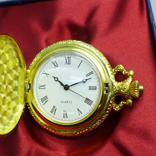 923 - Six pocket watches, (four boxed), and a wristwatch