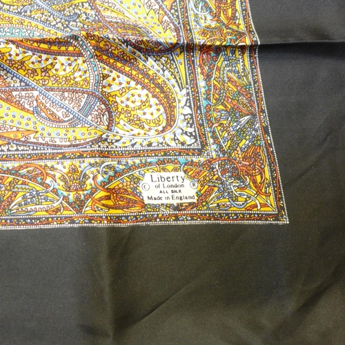 935 - A vintage Liberty of London pure silk scarf with rolled hem, 68cm square