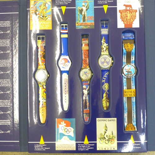 957 - A Historical Centenary Collection Olympic Games Swatch wristwatches, nine watches in original 1990s ... 