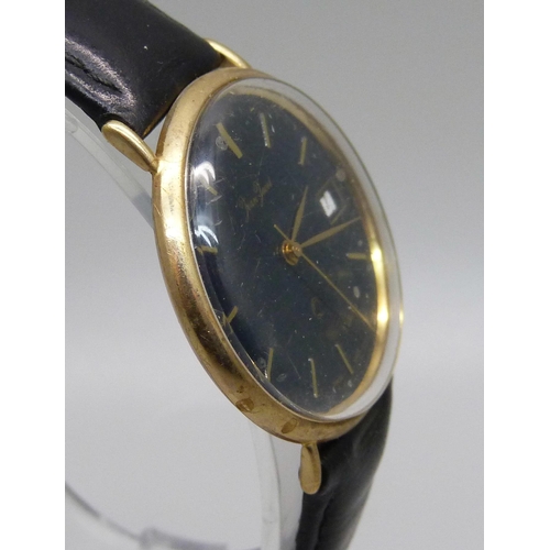 992 - A 9ct gold Jean Jacot wristwatch, (some scratches to case back)