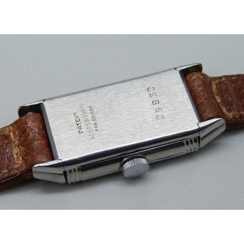 999 - A lady's Jaeger-LeCoultre Reverso wristwatch, inscription to reverse 'DMS'