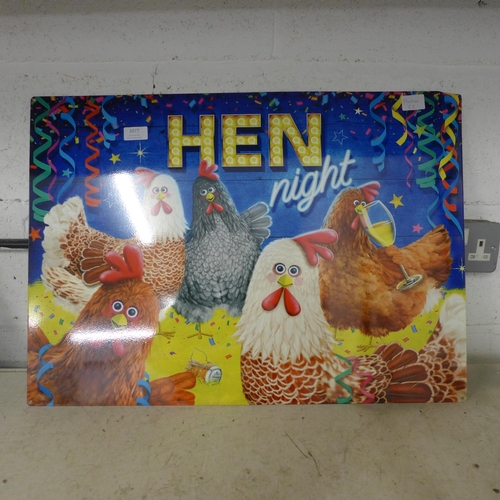 2077 - A Hen Night tin plate sign * this lot is subject to VAT