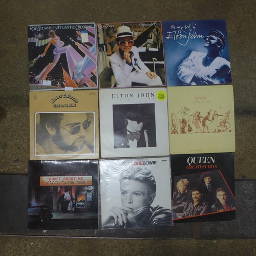 2140 - Approx. 19 assorted rock n roll LPs including Rod Stewart, Queen, Meatloaf and Elton John