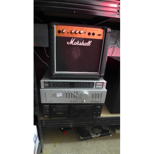 2151 - Quantity of stereo equipment:- Marshall Valvestate 10 amp, JVC graphic equaliser (model:- BEA-33), J... 