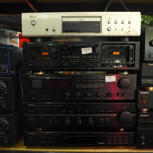 2153 - A quantity of Denon separates:- CD player (model:- DCD700AE), double cassette deck (model:- DRW-660)... 