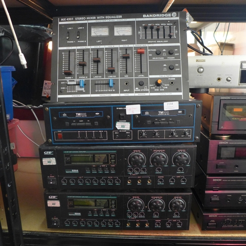 2154 - Two CRF 24-bit DSP karaoke amplifiers, auto reverse tape deck (model:- TM600) and Bandbridge stereo ... 