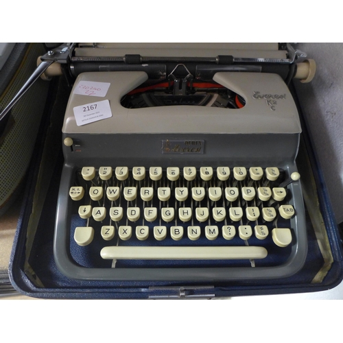 2167 - An Everest typewriter (model:- OFREX) - in case