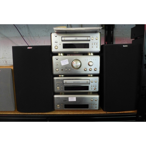 2172 - A quantity of Denon stereo items; a CD player (DCD-6.5), a stereo integrated amplifier (PMA-6.5), a ... 