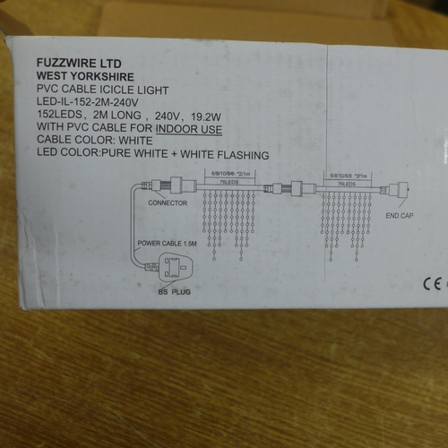 2333 - A box of Fuzzwire Ltd White curtain lights