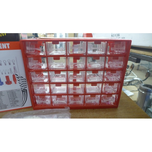 2349 - A box of electrical terminals in workshop muti-draw storage * this lot is subject to VAT